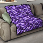 Purple Camouflage Print Quilt