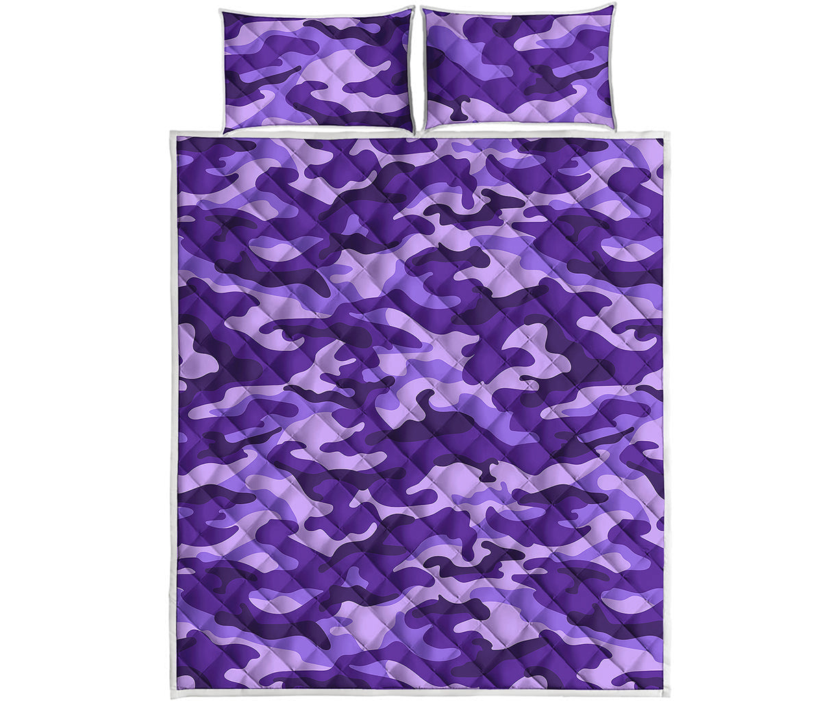 Purple Camouflage Print Quilt Bed Set