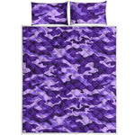 Purple Camouflage Print Quilt Bed Set