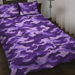 Purple Camouflage Print Quilt Bed Set