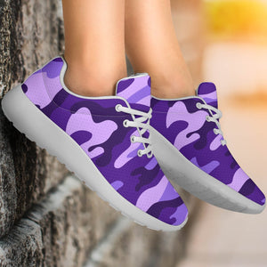 Purple Camouflage Print Sport Shoes GearFrost