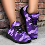 Purple Camouflage Print Sport Shoes GearFrost