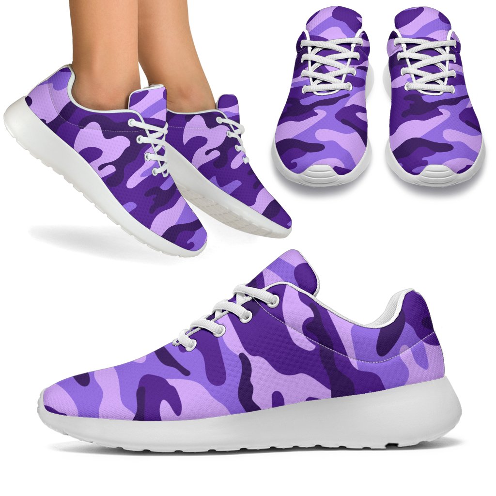 Purple Camouflage Print Sport Shoes GearFrost