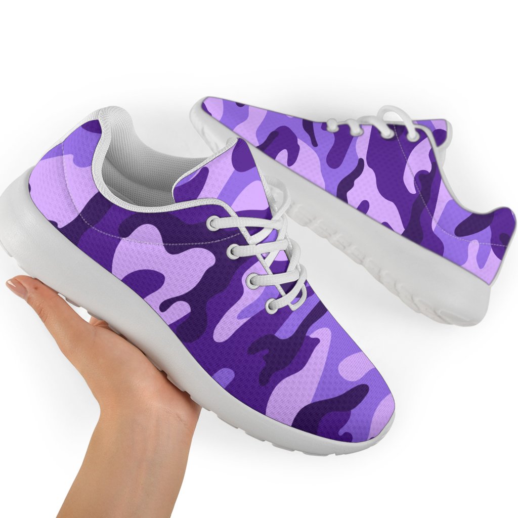 Purple Camouflage Print Sport Shoes GearFrost