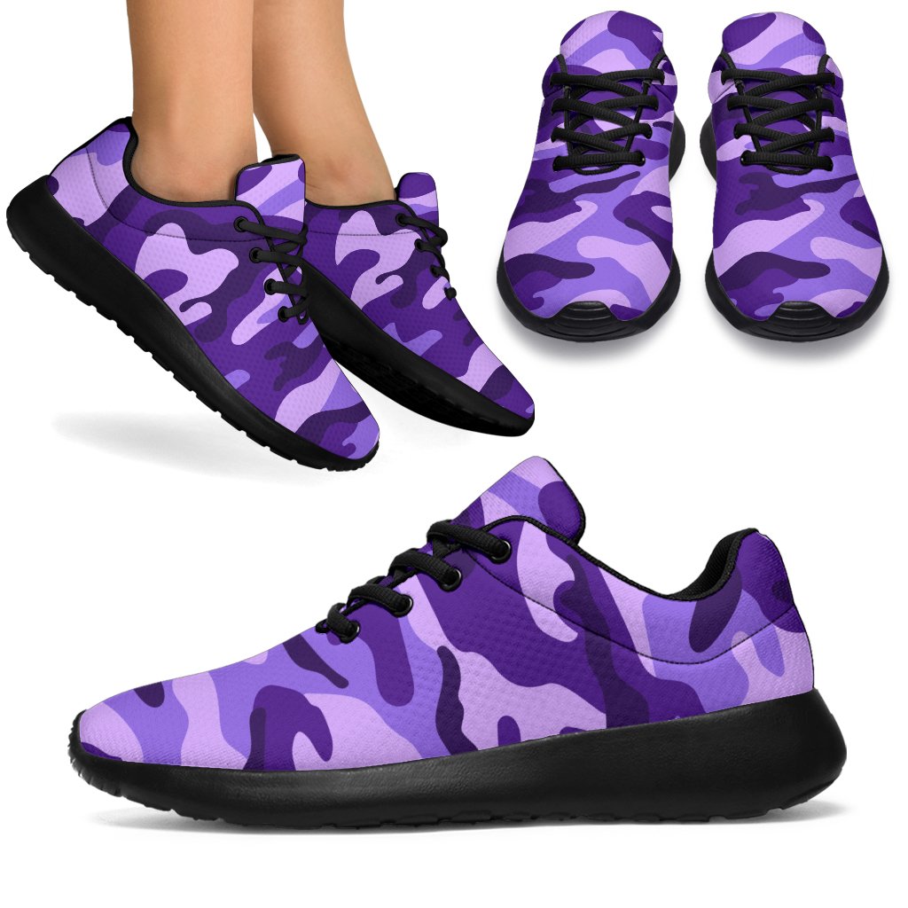 Purple Camouflage Print Sport Shoes GearFrost