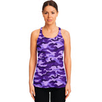 Purple Camouflage Print Women's Racerback Tank Top