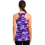 Purple Camouflage Print Women's Racerback Tank Top