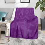 Purple Cancer Awareness Ribbon Print Blanket