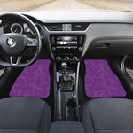 Purple Cancer Awareness Ribbon Print Front and Back Car Floor Mats
