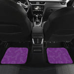 Purple Cancer Awareness Ribbon Print Front and Back Car Floor Mats