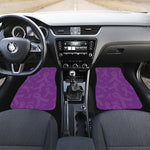 Purple Cancer Awareness Ribbon Print Front Car Floor Mats