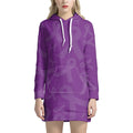 Purple Cancer Awareness Ribbon Print Pullover Hoodie Dress