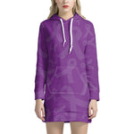 Purple Cancer Awareness Ribbon Print Hoodie Dress