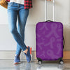 Purple Cancer Awareness Ribbon Print Luggage Cover