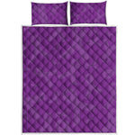Purple Cancer Awareness Ribbon Print Quilt Bed Set