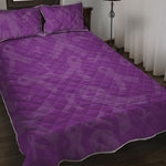 Purple Cancer Awareness Ribbon Print Quilt Bed Set