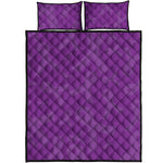 Purple Cancer Awareness Ribbon Print Quilt Bed Set