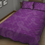 Purple Cancer Awareness Ribbon Print Quilt Bed Set