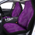Purple Cancer Awareness Ribbon Print Universal Fit Car Seat Covers