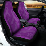 Purple Cancer Awareness Ribbon Print Universal Fit Car Seat Covers