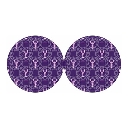 Purple Cancer Zodiac Pattern Print Car Coasters