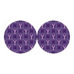 Purple Cancer Zodiac Pattern Print Car Coasters