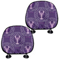 Purple Cancer Zodiac Pattern Print Car Headrest Covers