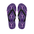 Purple Cancer Zodiac Pattern Print Flip Flops