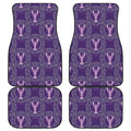 Purple Cancer Zodiac Pattern Print Front and Back Car Floor Mats