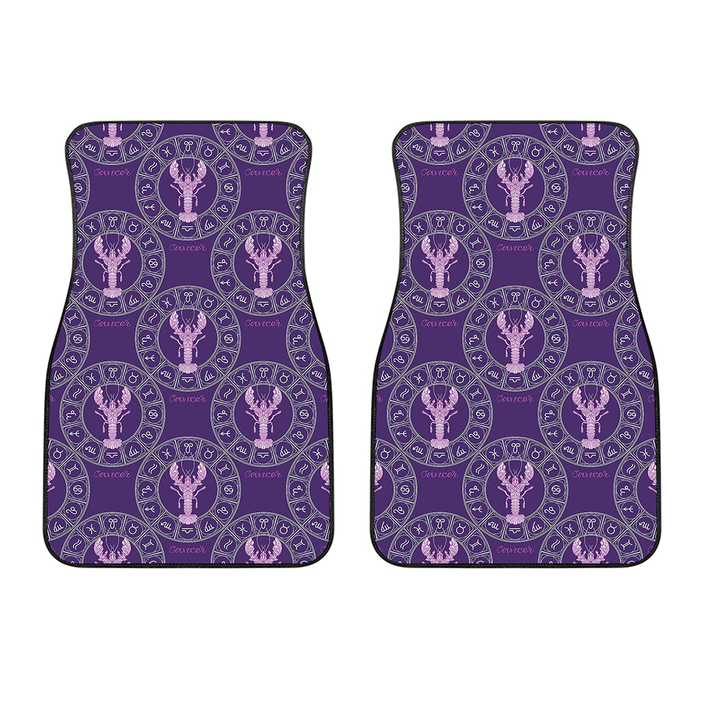 Purple Cancer Zodiac Pattern Print Front Car Floor Mats