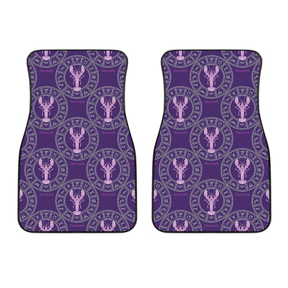 Purple Cancer Zodiac Pattern Print Front Car Floor Mats