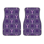 Purple Cancer Zodiac Pattern Print Front Car Floor Mats