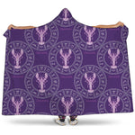 Purple Cancer Zodiac Pattern Print Hooded Blanket