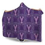 Purple Cancer Zodiac Pattern Print Hooded Blanket