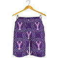 Purple Cancer Zodiac Pattern Print Men's Shorts