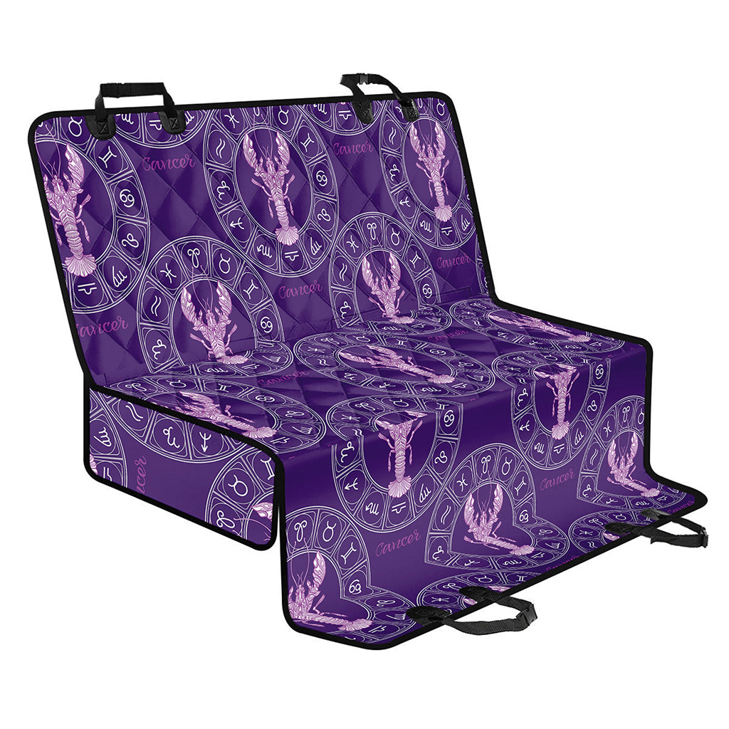 Purple Cancer Zodiac Pattern Print Pet Car Back Seat Cover