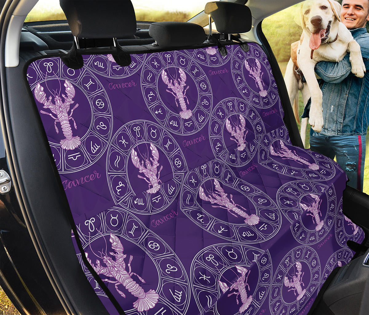 Purple Cancer Zodiac Pattern Print Pet Car Back Seat Cover