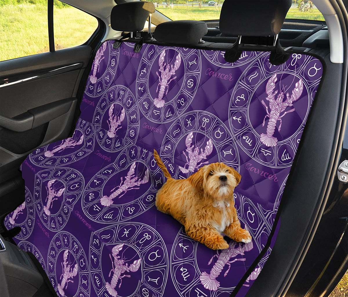 Purple Cancer Zodiac Pattern Print Pet Car Back Seat Cover