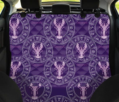Purple Cancer Zodiac Pattern Print Pet Car Back Seat Cover