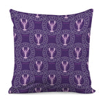 Purple Cancer Zodiac Pattern Print Pillow Cover