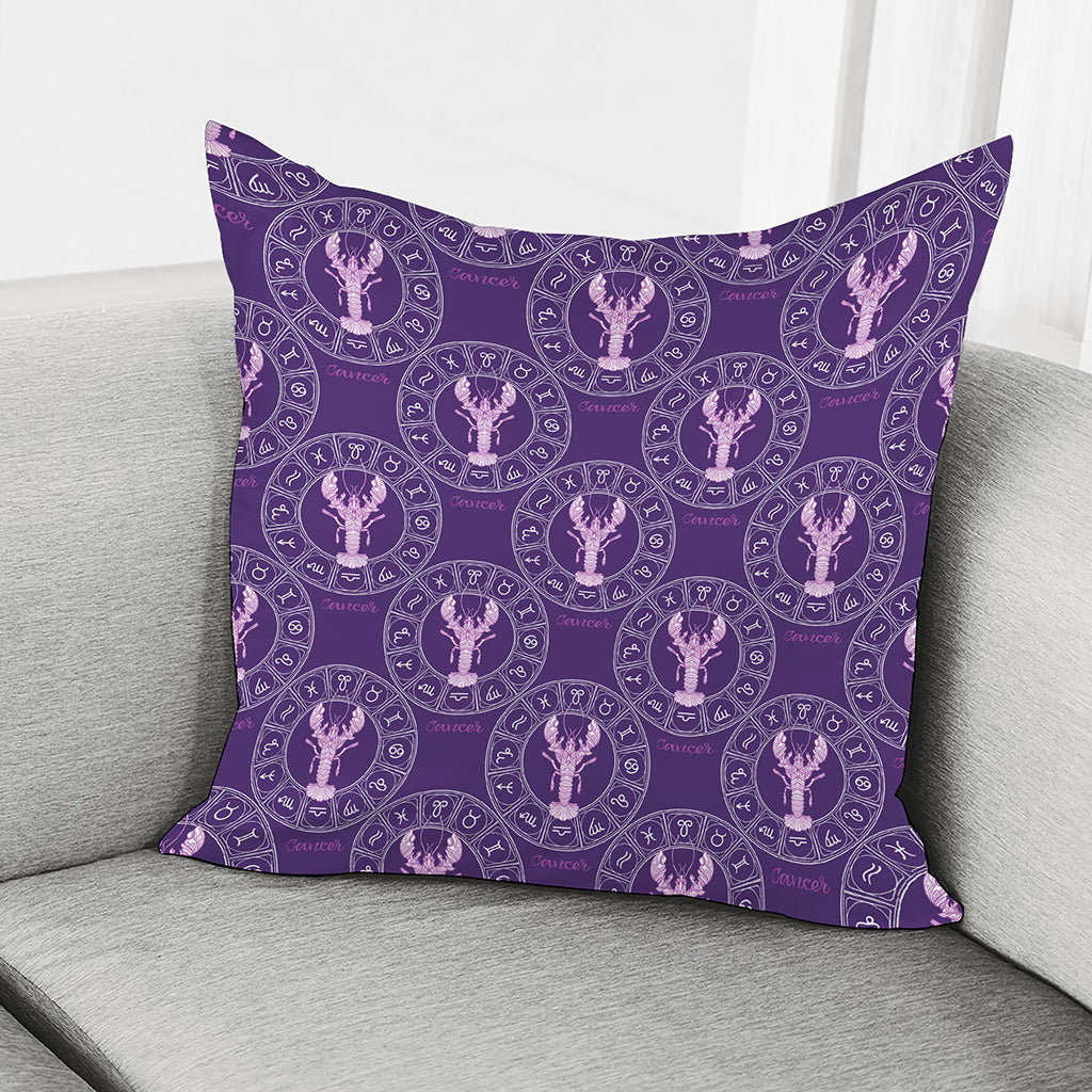 Purple Cancer Zodiac Pattern Print Pillow Cover