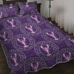 Purple Cancer Zodiac Pattern Print Quilt Bed Set