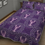 Purple Cancer Zodiac Pattern Print Quilt Bed Set