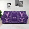 Purple Cancer Zodiac Pattern Print Sofa Cover