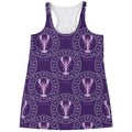 Purple Cancer Zodiac Pattern Print Women's Racerback Tank Top