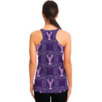Purple Cancer Zodiac Pattern Print Women's Racerback Tank Top