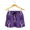 Purple Cancer Zodiac Pattern Print Women's Shorts
