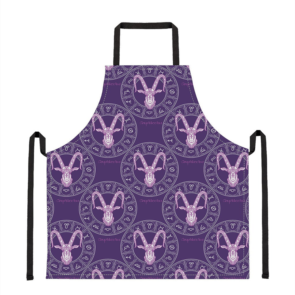 Purple Capricorn Zodiac Pattern Print Apron
