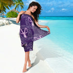 Purple Capricorn Zodiac Pattern Print Beach Sarong Wrap