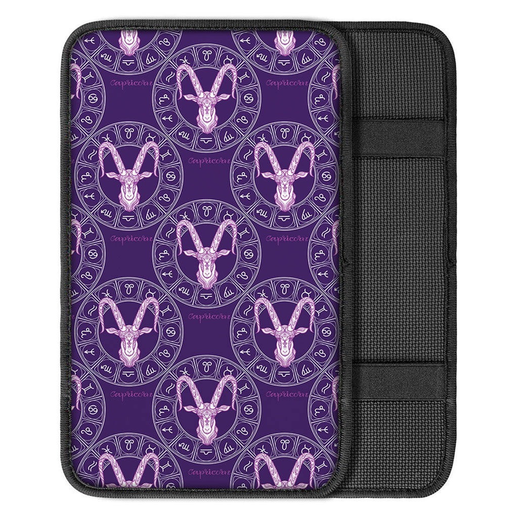 Purple Capricorn Zodiac Pattern Print Car Center Console Cover